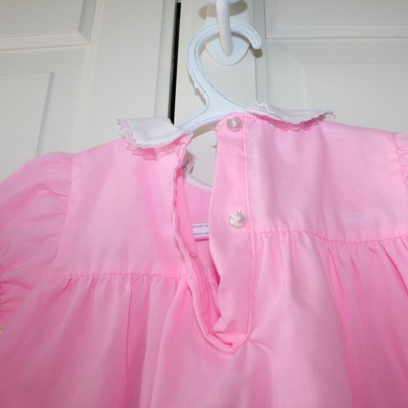 Pink vintage baby girl dress pinafore 12 months - Picture 11 of 16